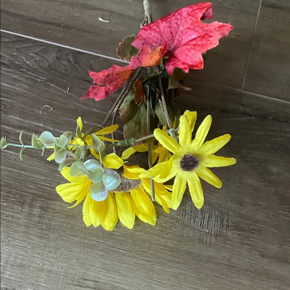 3 Fall Yellow and Red Floral Stems